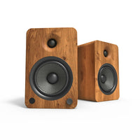 Kanto YU6 Haut-parleurs de bureau amplifiées 200W avec Bluetooth et préamplificateur phono - Noyer-Bluetooth 4.0 intégré avec la technologie Qualcomm aptX™ vous permet de profiter d'une diffusion de haute qualité du bout des doigts