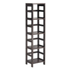Winsome – Étagère Leo à 4 niveaux, fini espresso-Au style classique et robuste, cette étagère de rangement marie à la fois style et commodité Ses quatre sections peuvent parfaitement contenir les petits paniers de rangement couleur espresso Combinez-la avec d’autres étagères de rangement au fini espresso