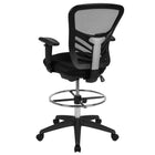 Flash Furniture Chaise de dessinateur ergonomique en maille noire à dossier mi-hauteur,  cadre noir-Le mécanisme de verrouillage d'inclinaison bascule / incline la chaise et se verrouille en position verticale