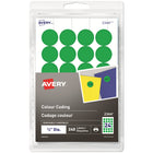 Avery - Étiquettes à codage couleur amovibles − Vert − Diamètre 3/4 po − Paquet de 240-Des étiquettes autocollantes colorées pour identifier facilement les articles