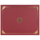 St. James - Porte-certificats/porte-documents - feuille d'or - finition lin - rouge - paquet de 5-Ajoutez une touche d'élégance, de cérémonie et de sincérité à l'attribution de reconnaissance