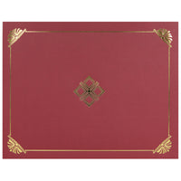St. James - Porte-certificats/porte-documents - feuille d'or - finition lin - rouge - paquet de 5-Ajoutez une touche d'élégance, de cérémonie et de sincérité à l'attribution de reconnaissance