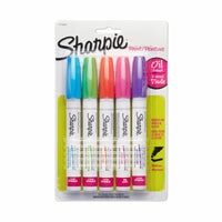 Sharpie – Marqueurs de peinture à base d'huile, pointe moyenne, couleurs mode variées, paq./5-Marqueurs de peinture à base d'huile pour utilisation sur de nombreuses surfaces, y compris le métal, le bois, le caoutchouc, le plastique, la pierre et la poterie
