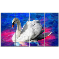 Designart – Cygne, toile imprimée, 5 panneaux (PT2306-271)-Impression