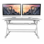 Rocelco - Support de bureau haut de gamme DADR-40 à hauteur réglable - 40 po - avec portée verticale allongée - Blanc-Le support clavier est assez grand pour contenir un clavier ou un ordinateur portatif et rétractable pour offrir une position ergonomique correcte, assise ou debout.