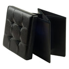 Winsome - Pouf Ashford 15 po x 15 po avec espace de rangement, similicuir, noir (20415)-Similicuir,  noir