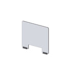 Avant de pare-haleine modulaire Mark Maker - Acrylique transparent 1/4" - panneau de 23,5" Lx23,5"H - 2 rails inférieurs de 4"-Fixez les côtés des panneaux modulaires pour étendre la longueur de votre diviseur à l'aide de charnières en plastique (charnières flexibles).