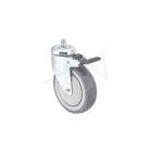 Colson – Roulette zinguée de 5 po (127 mm), roulette : pivotante avec frein, matériau : caoutchouc gris, Mi950 (Y580D-SGB-ST)-Diamètre de roue : 5 po (127 mm)