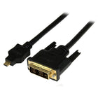 StarTech ® Câble Micro HDMI vers DVI-D M/M, 2 m-Connexion de haute qualité, sans corrosion grâce aux connecteurs plaqués or