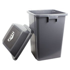 Poubelle à couvercle pivotant - 16 gal (60 L) - grise - paquet de 2-Pour usage commercial