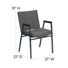 Flash Furniture – Chaise empilable robuste à revêtement vert et rembourrage de 3 po Hercules, avec accoudoirs, 4/pqt-Les bras à la cerise