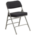 Flash Furniture – Chaise pliante courbée Hercules, métal double charnière, triple renfort, capitonnée, noir (AWMC320AFBK)-Siège et dossier rembourrés en tissu noir à pois