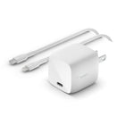 Chargeur Belkin 30W Gan avec câble C-C-Sortie de 30 W via un port USB-C