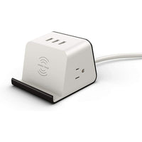 Station de Recharge Sans Fil AnthroDesk - Blanche-CHARGE RAPIDE: 3 ports de charge USB avec fonction de reconnaissance intelligente, offrent la vitesse de charge la plus rapide possible jusqu'à 2.4A au total.