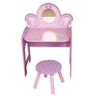 Danawares - Licorne Vanité avec Tabouret - Rose-Cette Coiffeuse Sur Le Thème De La Licorne Avec Tabouret Est Parfaite Pour Toute Chambre De Princesse De Fée