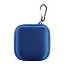 Étui carré pour écouteurs Basic Tech avec mousqueton - bleu marin-Design mince, tenant bien dans les poches et facilitant le transport