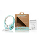 Planet Buddies - Écouteurs pour Enfants - Bleu Clair (Manchot)-Emballage 100% recyclable, sans plastique utilisé