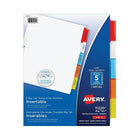 Avery® – Intercalaires très larges Big Tab™insérables pour jet d'encre et laser,  9  x 11 po - 5 onglets - paq./1 - multicolore-Intercalaire insérable