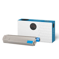 Premium Tone - Okidata 45862826 Cartouche de toner Compatible, Cyan-Cyan