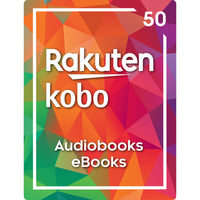 Kobo â€“ Carte-cadeau de 50 $-Les récompenses Air Miles ne s'appliquent pas sur l'achat de cartes-cadeaux.