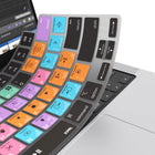 JCPal VerSkin Apple Final Cut Shortcuts Protecteur de clavier pour MacBook Pro 14"/16" (2021/2023) et MacBook Air 13"/15" (2022/2023/2024)-Fabriqué à partir d'un matériau en silicone noir semi-transparent