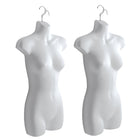 Eddie's - Formes féminines suspendues 3/4 de torse - PVC - Blanc - Paquet de 2 (155726-2)-Formes de torse 3/4 suspendues pour femmes
