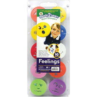 Tampons géants Ready2Learn, sentiments-Explorons les sentiments ! Cet ensemble comprend des visages heureux, tristes, nerveux, surpris, fous, satisfaits, effrayés, fatigués, malades et confus.