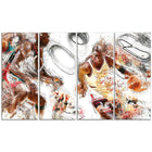 Designart – Imprimé sur toile, basketball, ligne offensive (PT2509-271)-Impression