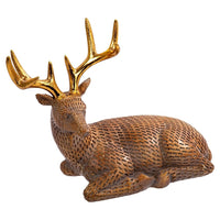 CTG – Figurine de chevreuil assis, beige-Mesure: cette jolie statue de cerf couché mesure 24cm L x 23cm H x 11,4cm l (9,5" L x 9" H x 4,5" L)