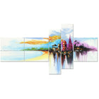 Designart – Tableau moderne sur toile avec contour, Plage paradisiaque, 5 pièces, (PT1060-414)-Imprimé