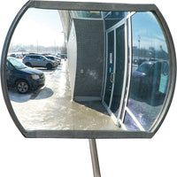 Zenith Safety - Miroir Convexe Rectangulaire/Rond Avec Bras Télescopique-Hauteur 20po