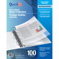 Davis Group - Protège-feuilles QuickFit - Résistant 3 mil. - Format lettre - Antireflet - Paquet de 100-Protège-feuilles