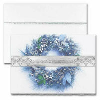 JAM Paper - Ensemble de cartes de Noël vierges et enveloppes assorties - Couronne de Joyeux Noël - paquet de 25-Jeu de cartes de vacances avec conception de voeux de couronne de Joyeux Noël