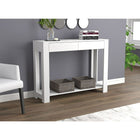 Safdie & Co. 40L Table Console - Blanche 2 Tirroirs 1 Étagère-Design contemporain, donne une sensation de propreté et d'élégance à votre espace de vie.
