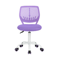 Chaise de Bureau pour Adolescent Homy Casa – Violet-Dossier en plastique, mousse régulière, capitonnage en maille régulière et base chromée