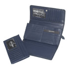 Club Rochelier -  Pochette pour femme avec chéquier et gousset - Marine-7 poches à fente ; 1 poche zippée ; 2 poches à soufflet