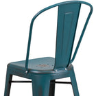 Flash Furniture – Tabouret de comptoir de 24 po avec dossier, pour l’intérieur, métal vieilli, bleu Kelly (ET353424KB)-Taille du siège: 14 po larg. x 14 po prof.