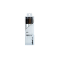 Cricut - Joy Stylo-3 stylos point fin (0,4) en noir, brun, gris