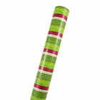  JAM Paper -  Papier d'emballage de Noël – Papier cadeau motif rayures joyeuses vert citron – 22,5 m². Pi - Vendu à l'unité-Design : rayures joyeuses vert citron