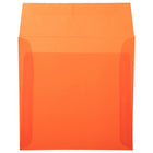 JAM Paper Enveloppes carrées, vélin translucide, fini métal. avec ferm. gommée, 6 1/2 x 6 1/2 po, orange glamour, 100/paquet-Taille : 6 1/2 x 6 1/2 (po)