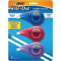 BIC - Ruban correcteur Wite-Out EZ Correct, paquet de 3-Corrections instantanées