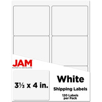 JAM Paper - Étiquettes d'adresse d'expédition - Grandes - 3 1/3 po x 4 po - blanches - Paquet de 120-Emballage anglais seulement