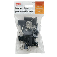 Staples – Pinces relieuses, moyennes, 1 1/4 po, noir, 15/pqt -Des pinces en métal robustes pour bien retenir les papiers
