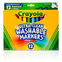 Marqueurs lavables Crayola, 12 couleurs assorties, paquet de 3-Les marqueurs lavables Crayola sont maintenant ULTRA LAVABLES