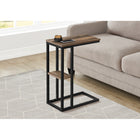 Monarch Specialties - 3673 Table D'Appoint - 25 po H/Faux Bois Brun/Metal Noir-Comprend un dessus table rectangulaire fini faux bois recupere brun et un cadre en metal noir avec une petite etagere secondaire