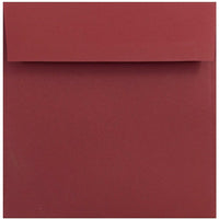 JAM Paper Enveloppes carrées format invitation avec fermeture gommée, 6 x 6 po, rouge foncé, 100/pqt-Rouge foncé