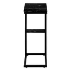 Monarch Specialties - 3674 Table D'Appoint - 25 po H/Marbre Noir/Metal Noir-Garantie : 1 an limite pour les pieces