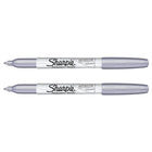 Sharpie - Marqueurs indélébiles métalliques − Pointe fine − Argentés − Paquet de 2-Encre métallique opaque et permanente sans le tracas d'un marqueur à redressement