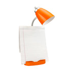 LimeLights -Lampe de bureau organisateur à col de cygne de 18 1/2 po avec support et port USB - Orange-Tête et base en plastique orange