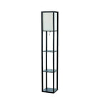 Simple Designs – Lampe de sol incandescente étagère, noir (LF1014-BLK)-Lampe de sol avec 3 tablettes pour rangement/exposition